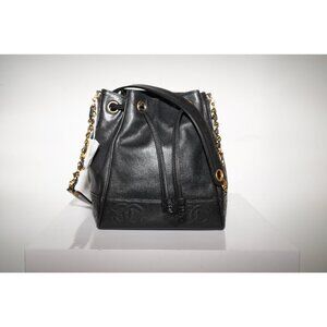 Chanel Caviar Bucket Bag with Crossbody Strap